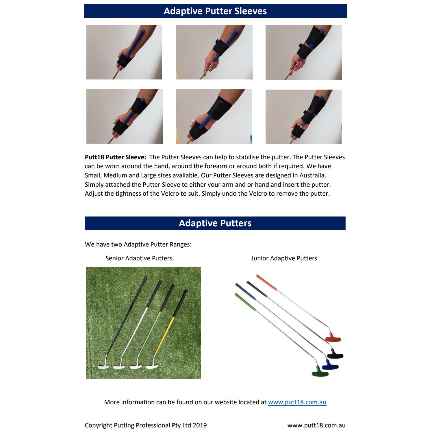 Putt18 Adaptive Putters